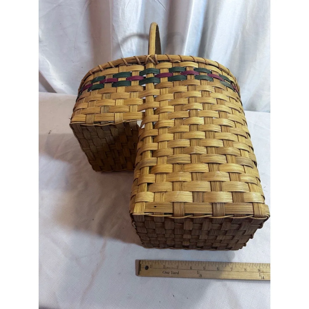 Unbranded Stair Basket 15x14x9 Brown Woven Wicker Step Storage Decor